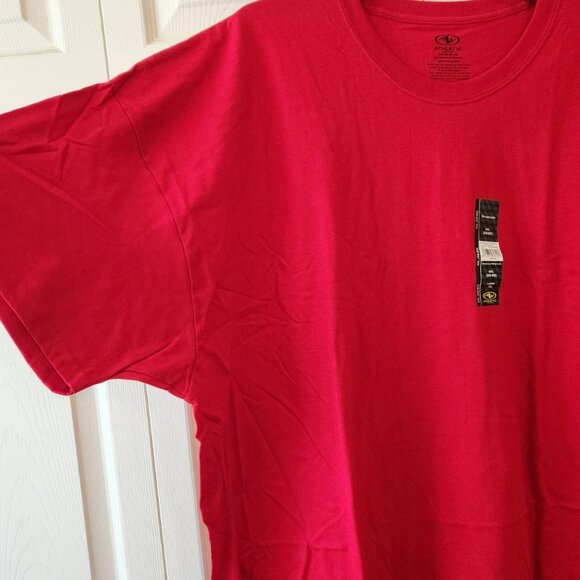 Athletic Works 4XL Shirt Breathable Loose Fit Red 100% Cotton Tee - Picture 5 of 7